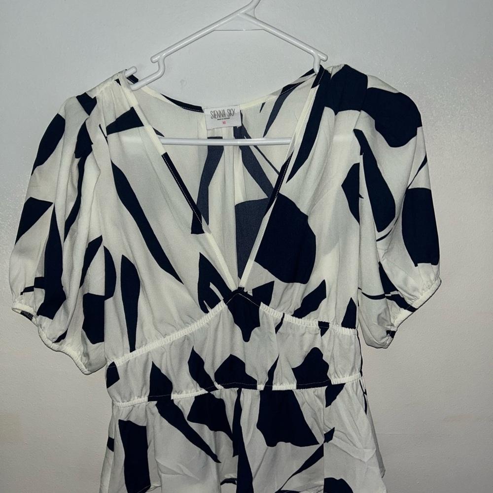 Sienna Sky Navy and White Shirt